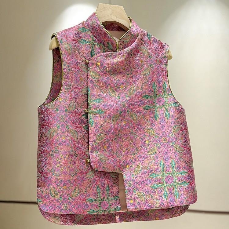 Cao Cấp Retro Áo Vest Nữ Phong Cách Trung Quốc, Thích Hợp Thu Đông, Sang Trọng