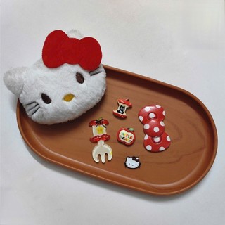 Set charm đầu mèo HELLO KITTY  bằng vải -Charm Gắn Dép DIY Phong Cách Kawaii, Phụ Kiện Trang Trí Dép - 7 SET TÙY CHỌN