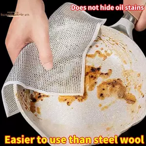 TRTR Dây Thép Khăn Trải Đĩa Khăn Lau Dầu Chống sti Bếp Nồi Chảo Món Ăn Cà Phê Vết Bẩn Khăn Lau Khăn Ăn VN