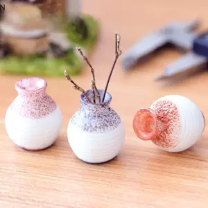 NS Nhựa Mini Bình Nhỏ Miệng Bình Hoa Lọ Hoa Trang Trí Sân Vườn DIY Micro Phong Cảnh Bàn Trang Trí Nhà Cửa Phụ Kiện NS