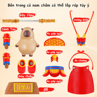 HomeyShop-Mô hình Capybara Vua Khỉ Kapimeitunwang in 3D,Đồ trang trí và đồ chơi để bàn cao cấp,Có nam châm