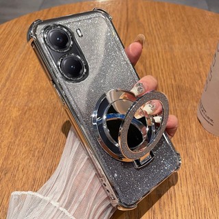 Dành Cho OppoA6t 5G Vỏ Cho Oppo A6t Pro A6tPro A6X A6S A6C A6i A6Pro A 6 OppoA6tPro Giá Đỡ Vòng Giá Đỡ Vỏ Điện Thoại Lá Bling Lấp Lánh Trong Suốt Acrylic Chống Sốc Ốp Lưng