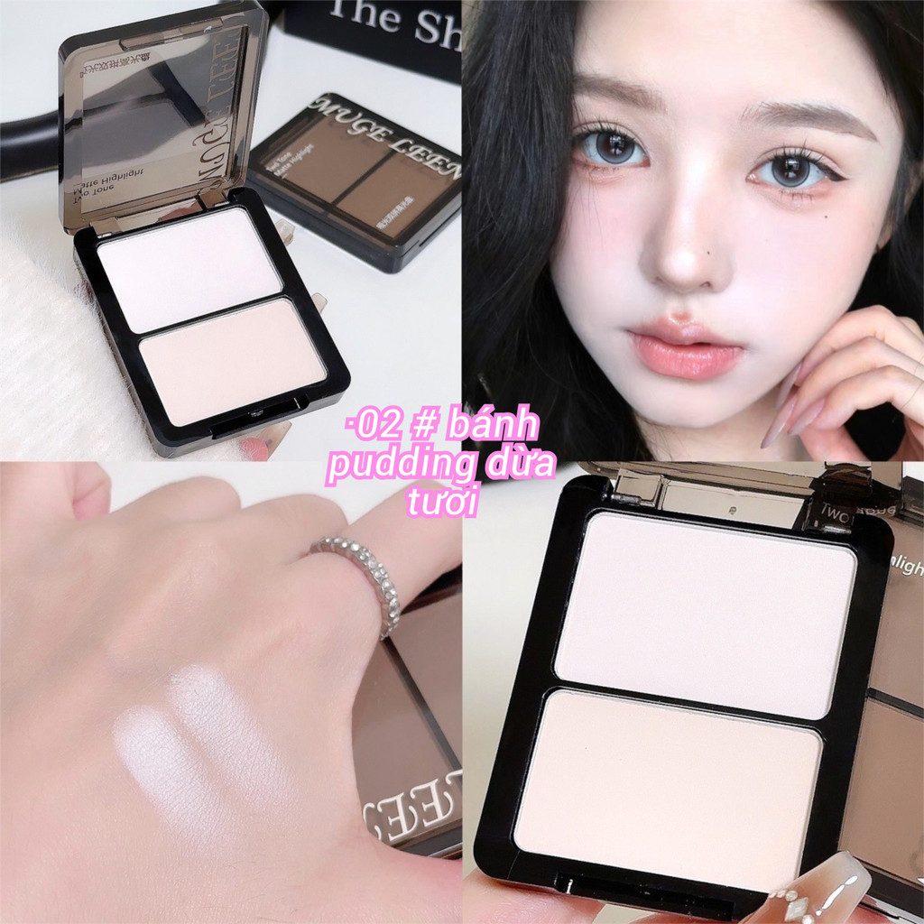 Palette Tạo Khối, Đánh Sáng & Má Hồng 3 Trong 1 - Phấn Lì Nhẹ Mặt, Cho Gương Mặt Sắc Nét Tự Nhiên