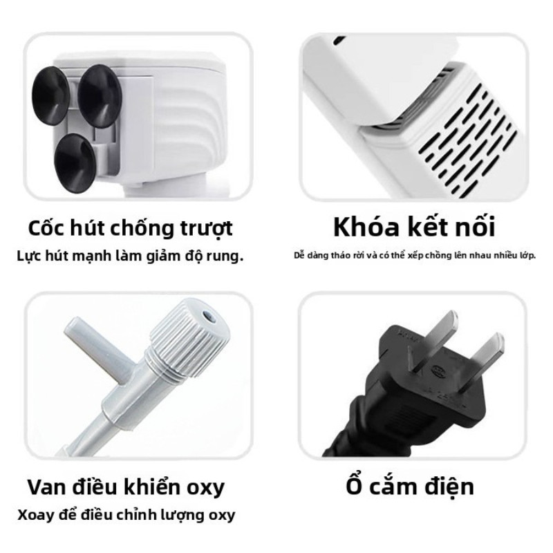 Máy Lọc Nước Bể Cá Đa Năng 5 Trong 1, Lọc Chìm Siêu Sạch, Tăng Oxy, Hút Đáy, Tiết Kiệm Điện, Cho Hồ Cá Cảnh
