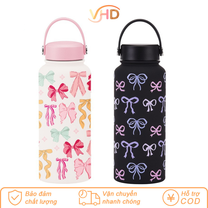 Bình Giữ Nhiệt Phong Cách Hàn Quốc - Inox 304 Cao Cấp, Dung Tích 1000ml, Thiết Kế Có Quai Xách Tiện Lợi