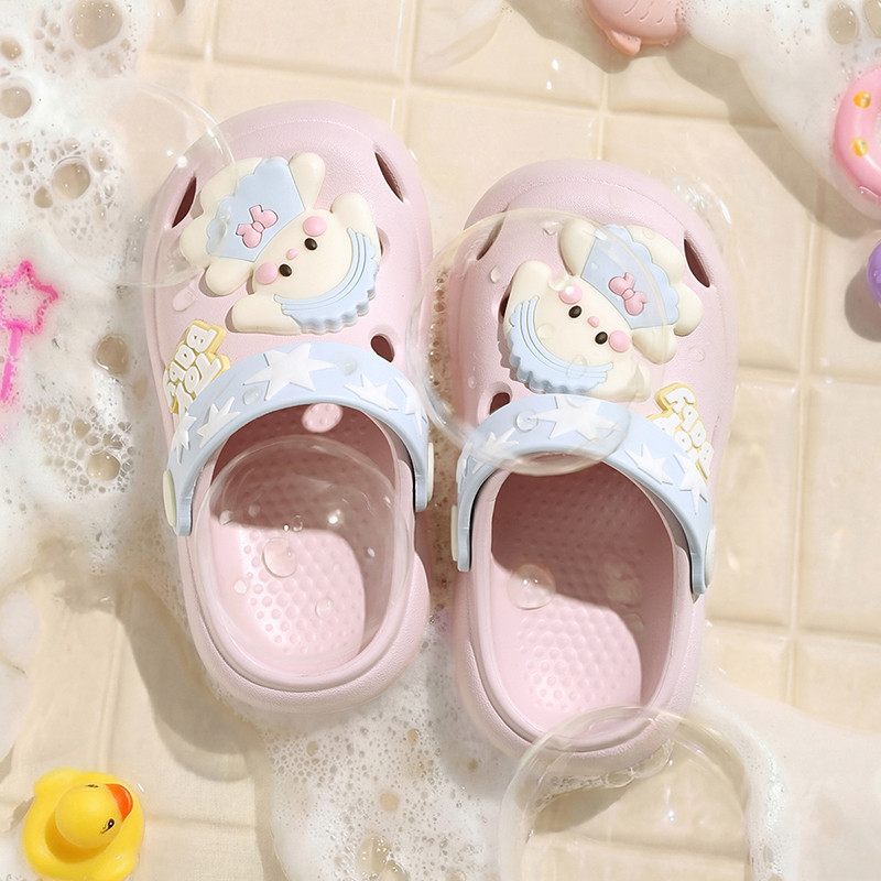 Cheerful Mario Dép sục xinh cho bé gái công chúa màu hồng dễ thương phong cách thời trang giày sục hoạt hình thể thao ngoài trời