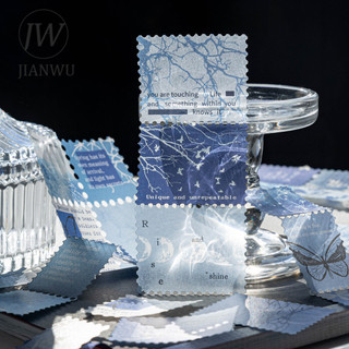 JIANWU Mọi Thứ Là Im Lặng Và Bí Tích Dòng Vintage Tem Phong Cảnh Chất Liệu Cắt Dán Sáng Tạo Tạp Chí Văn Phòng Phẩm