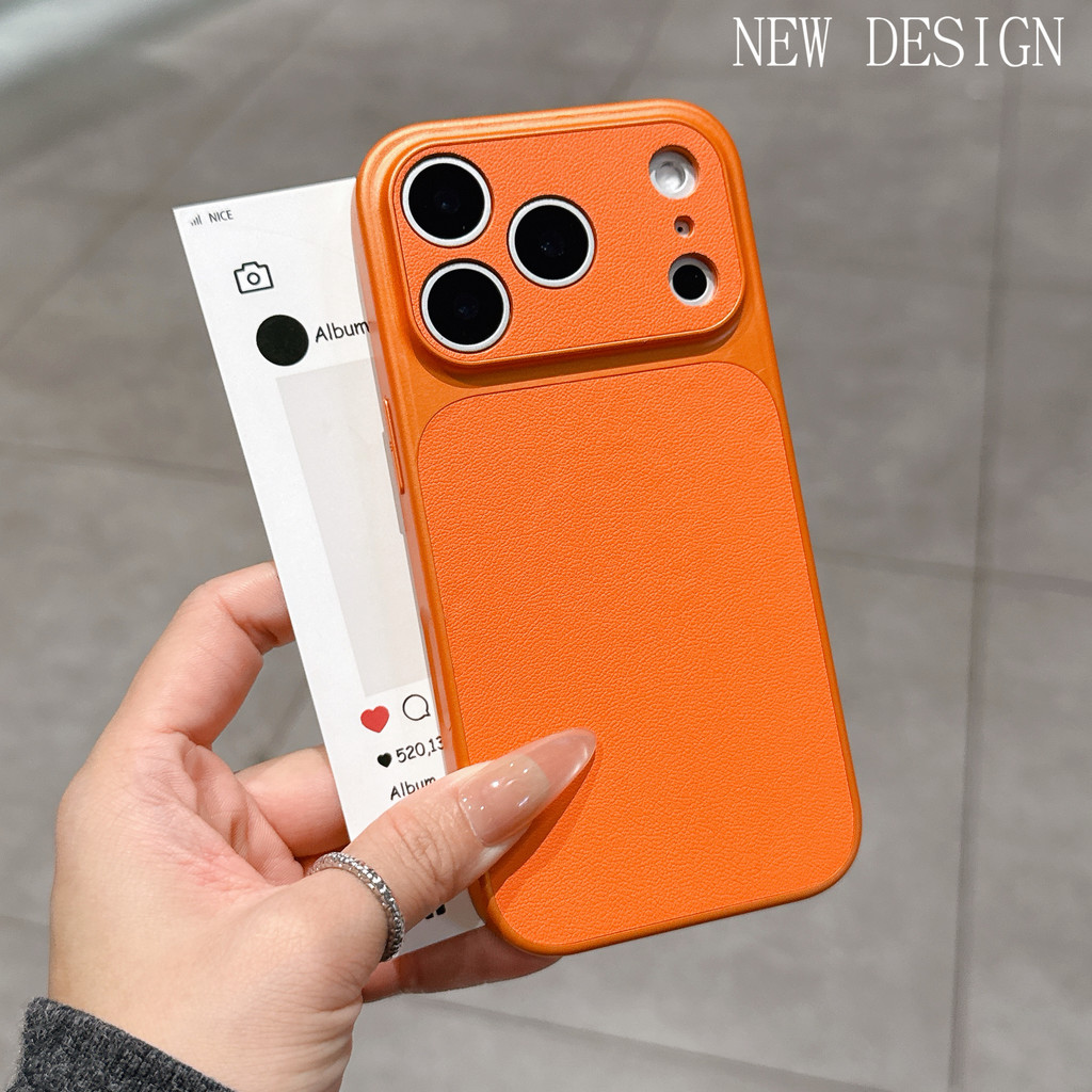 Ốp điện thoại da đơn giản phù hợp cho iPhone 17 Pro Max 17Air 16 15 14 13 Vỏ điện thoại chống rơi
