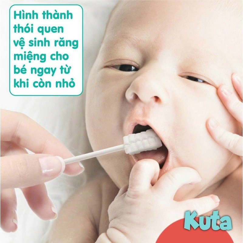Rơ Lưỡi Que Kuta, Vcoool Chính Hãng Vệ Sinh Miệng Cho Bé DouDou (30 Que) A32