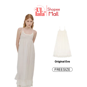 Váy ngủ mặc nhà ULLALA Eve màu cream hai dây Freesize