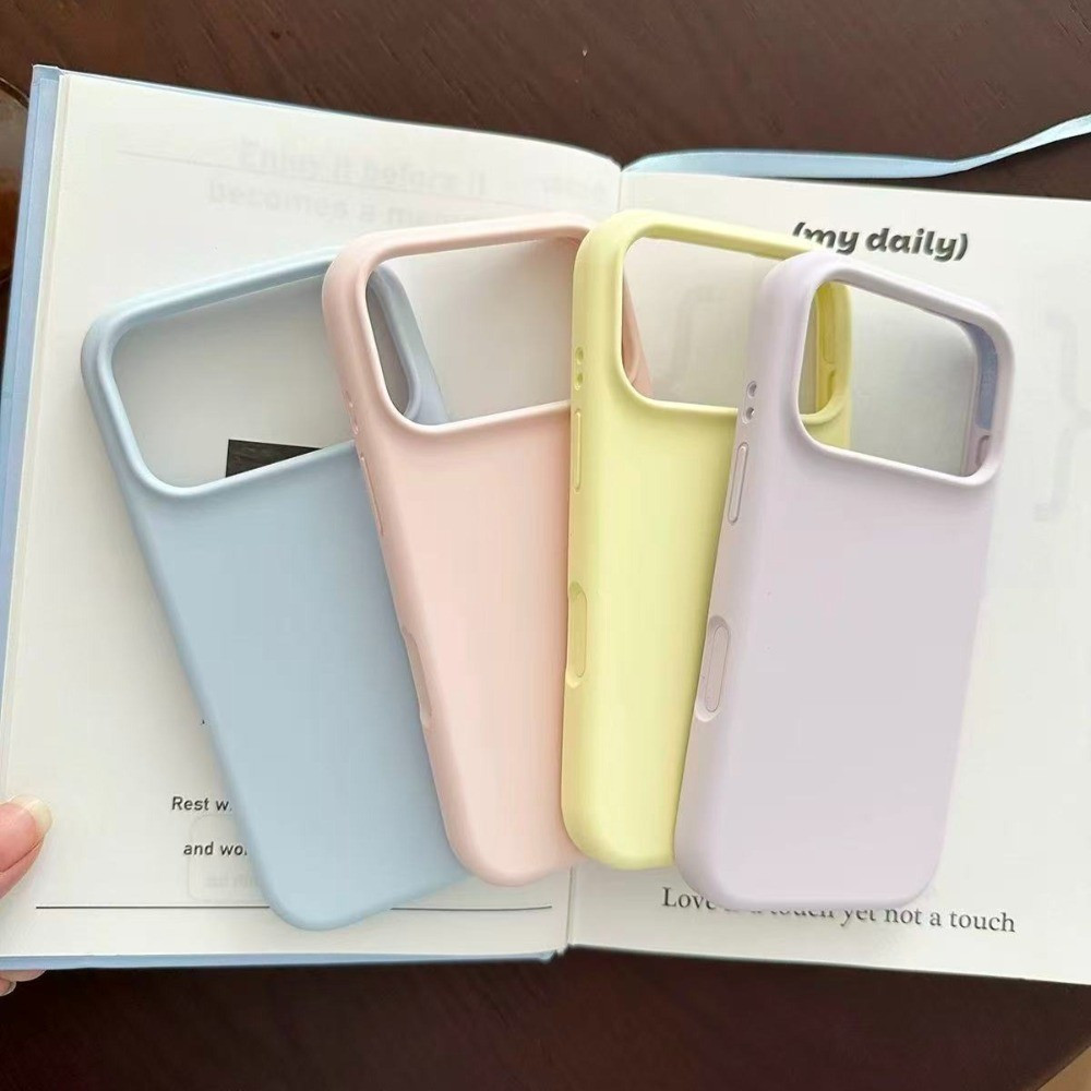Ốp điện thoại silicon nhiều màu đơn giản IPhone 17 Pro Max 17Air 16Plus 16 15 14 13 12 11 Vỏ điện thoại chống rơi