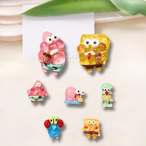 Set charm Bọt Biển 7 món: Bọt biển bụng bự new dễ thương - spongebob-patrick-squidward-sandy-mrkrabs-plankton-karen