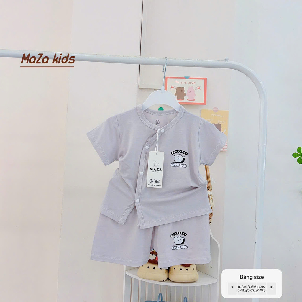 [A131 Mát-Mềm] Bộ quần áo cộc mùa hè chất liệu vải Modal cho bé 0-9 tháng