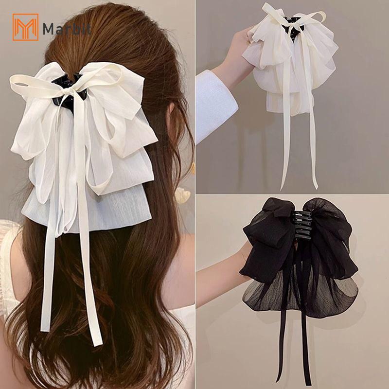 [Mar-T] Kẹp Nơ Lưới Thanh Lịch Nữ Tính Khí Phụ Kiện Thời Trang Tạo Kiểu Mũ Đội Đầu