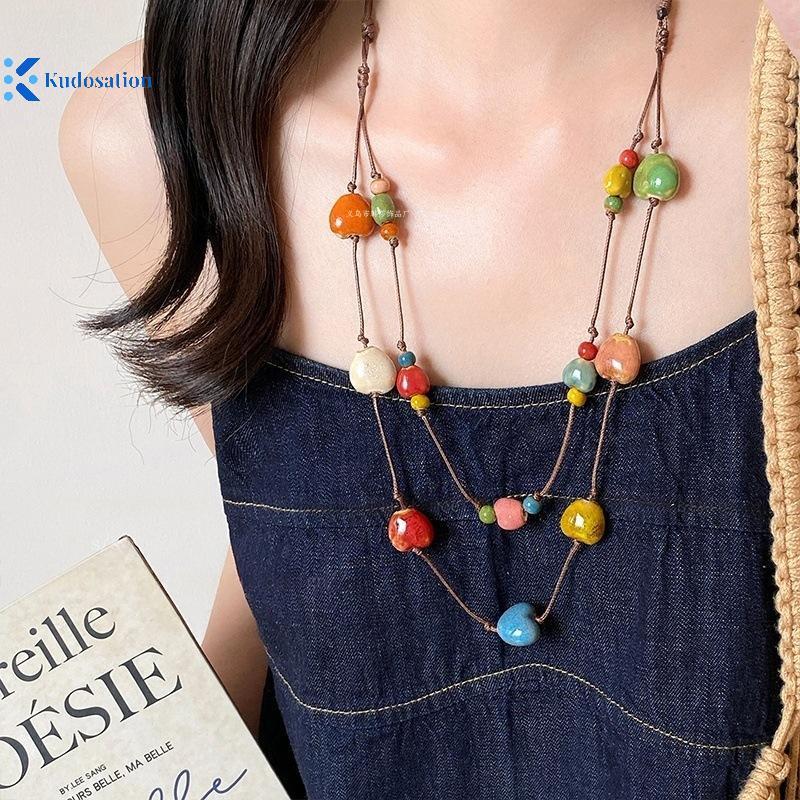 Kudosation Gốm Dệt Dây Handmade Phong Cách Boho, Có Thể Điều Chỉnh, Đẹp Mắt
