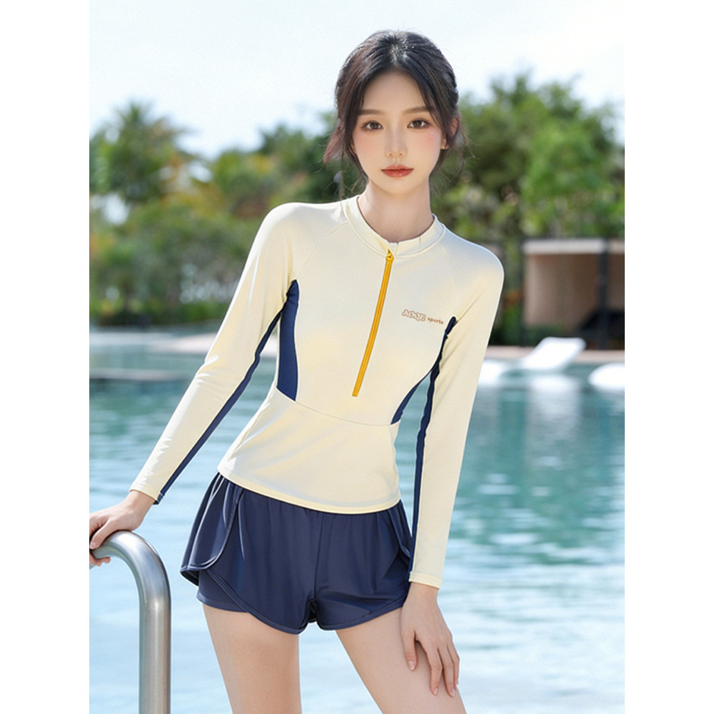 Đồ bơi nữ dài tay phong cách mới, phù hợp cho spa và bơi lội mùa nóng