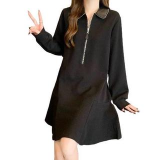 Đầm Nữ cổ cao tay dài cao cấp dành cho nữ, thiết kế mùa xuân, đơn giản và tôn dáng, thích hợp mặc ngoài hoặc làm việc