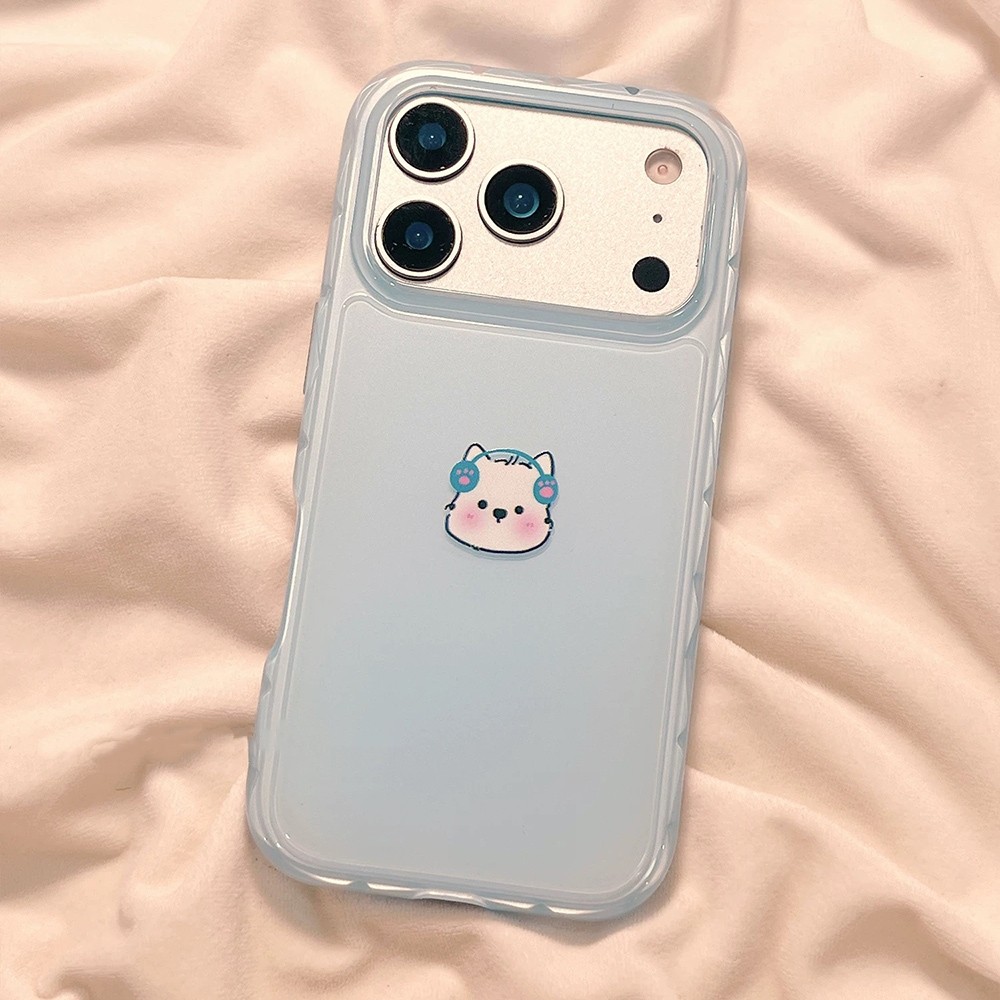 Ốp điện thoại hình chó mèo dễ thương Candy Wave Edge cho iPhone 17 Pro Max 16 15 14 13 12 Vỏ bảo vệ chống sốc