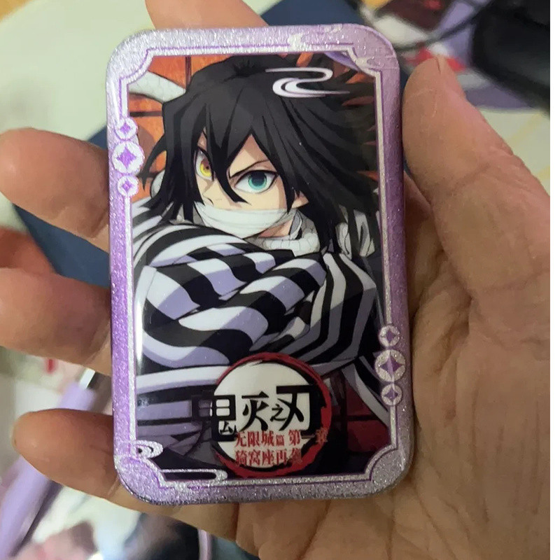 Demon Slayer Hình Chữ Nhật Pin Huy Hiệu Hộp Mù 55 × 85mm Tanjiro Zenitsu Anime Hàng Hóa