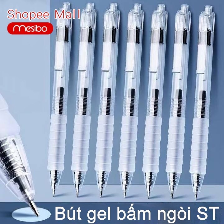 Bút bi tròn màu đen/xanh dương/red 0,5mm, đường nét mượt mà, không phai màu, dùng cho học sinh