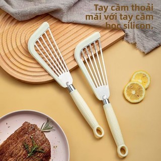 Thực Phẩm Silicon Inox Bướm Thìa Hộ Gia Đình Nấu Ăn Nhà Bếp Omelette Lọc Dầu Chịu Nhiệt Độ Cao Chống Cháy Silicon Thìa