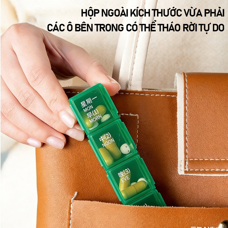 Hộp Đựng Thuốc 28 Ngày / 7 Ngày Cao Cấp - Dung Tích Lớn, Thiết Kế Trong Suốt Nhiều Ngăn Tiện Lợi