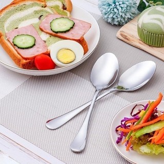 1 / 3 / 6 Thìa Ăn Bằng Thép Không Gỉ Bền Đẹp - Thìa Canh Tay Cầm Dài Dày Bộ Đồ Ăn Nhà Bếp