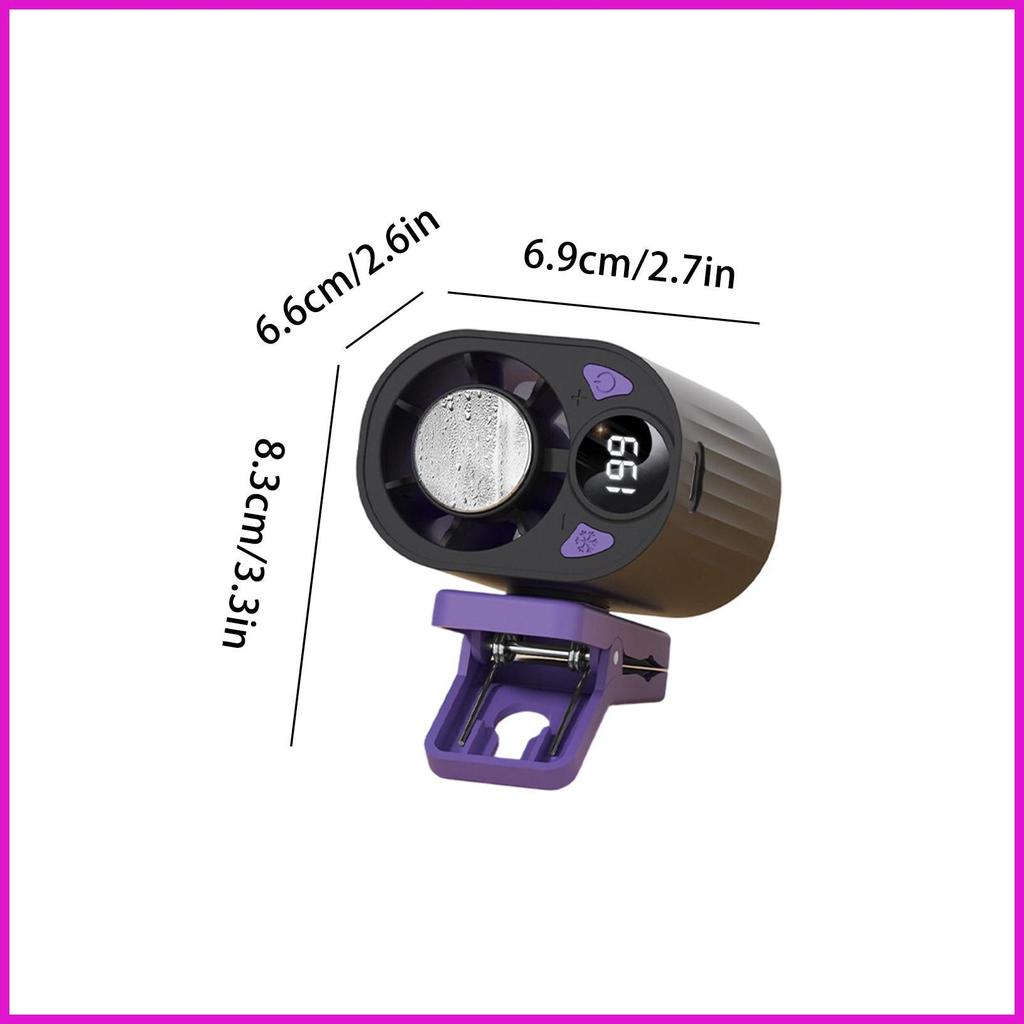 Quạt thắt lưng di động 199-Level 18000 RPM Thiết bị hiển thị kỹ thuật số có thể sạc lại Mùa hè Phụ kiện ngoài trời cho du lịch lyuvn