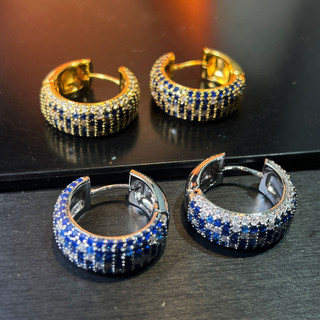 Bông tai nữ đính kim cương sapphire, phong cách mới