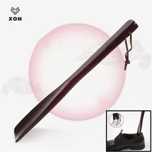 Sừng giày bằng gỗ chuyên nghiệp Tay cầm dài linh hoạt Shoehorn Dụng cụ nâng giày hữu ích [Mina]
