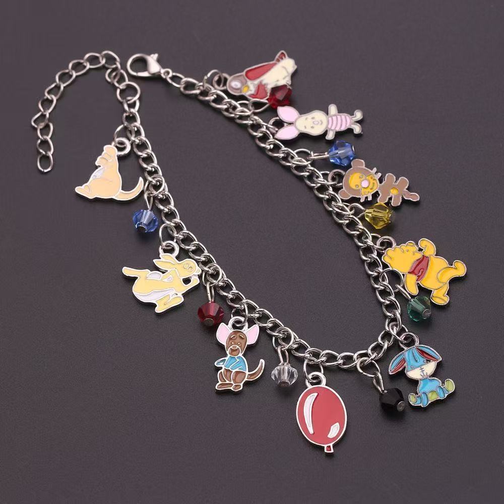 Anime Hàng Hóa Trang Sức Winnie the Pooh Vòng Tay Hợp Kim Thời Trang Dầu Nhỏ Giọt Động Vật Nhỏ Vòng Tay Trang Sức
