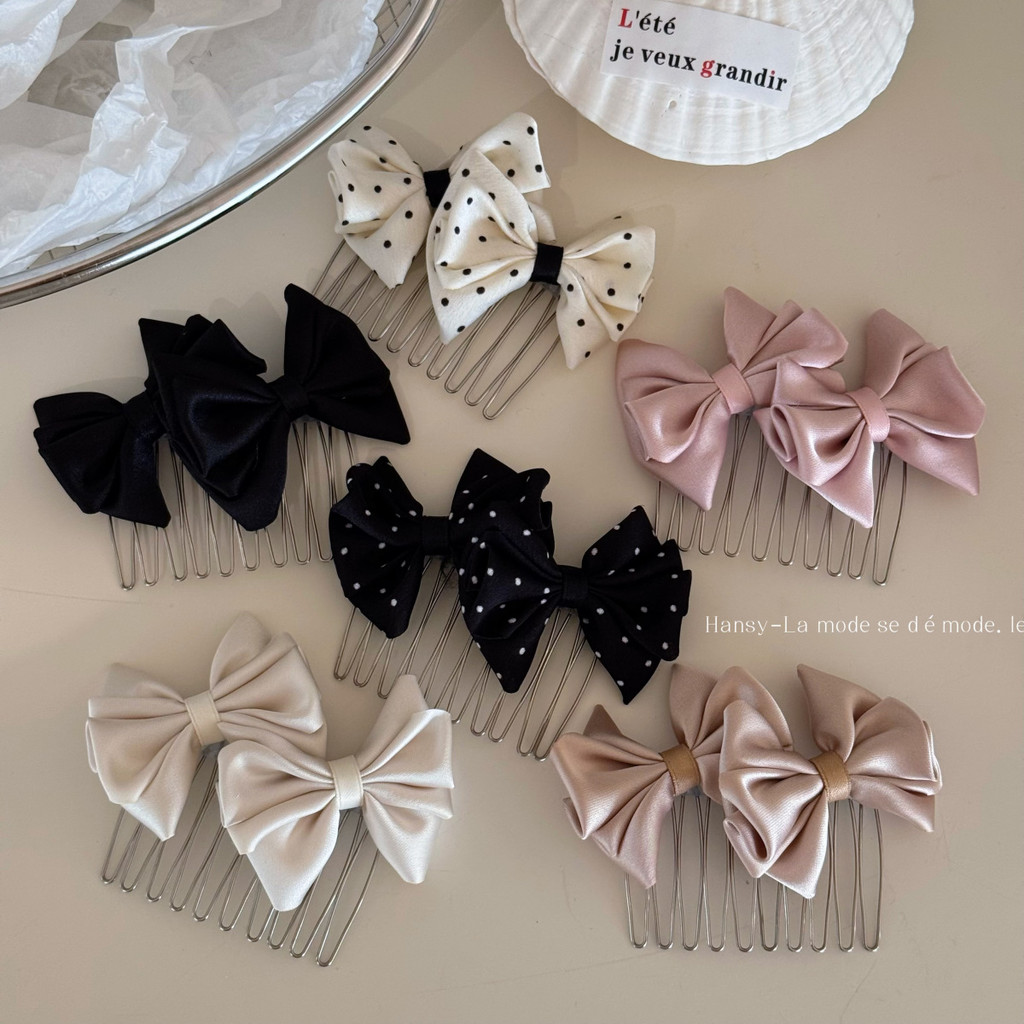 Kẹp tóc nơ Satin ngọt ngào cho nữ