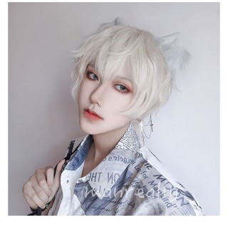 Wig/ Tóc giả nguyên đầu BẠCH KIM tóc ngắn Cosplay hóa trang Nam/ Nữ HaminStore