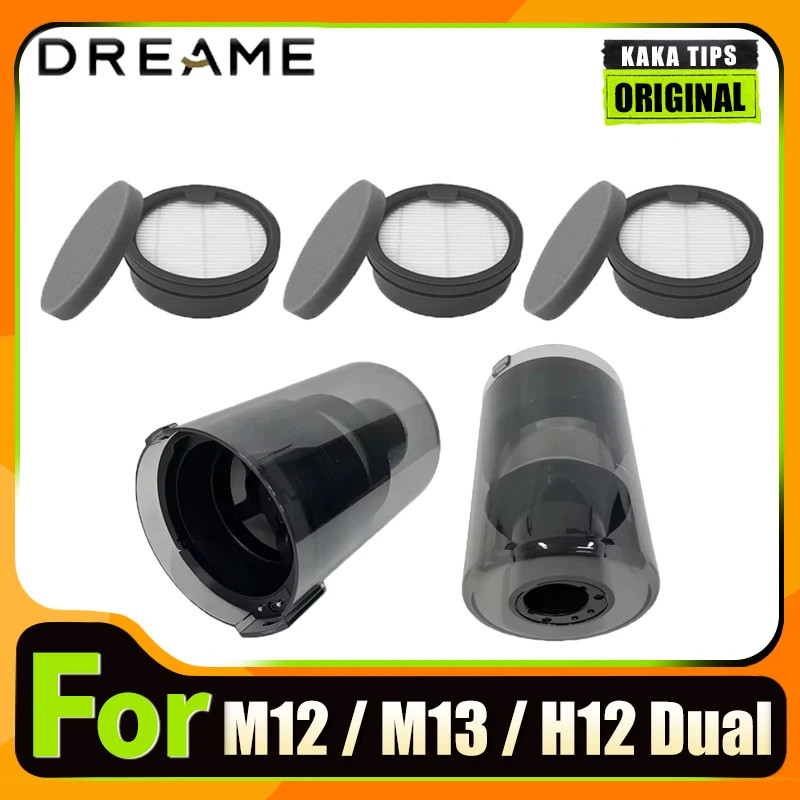 Thay thế bộ lọc và thùng rác lắp ráp lốc xoáy chính hãng cho phụ tùng máy hút bụi dòng Dreame M12 / H12 Dual / M13 Pro