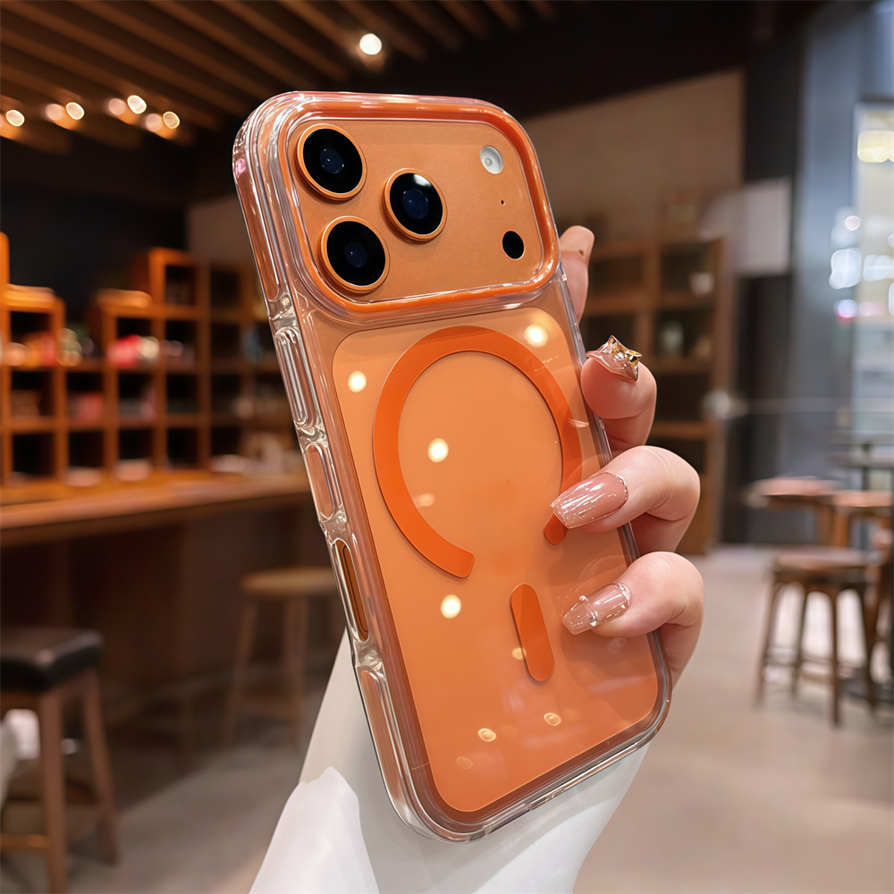 Ốp điện thoại từ tính trong suốt chất lượng cao cho IPhone 17 Pro Max 13 14 15 16 pro max Vỏ bảo vệ điện thoại màu chống rơi Vỏ silicon mềm Ốp lưng trong suốt