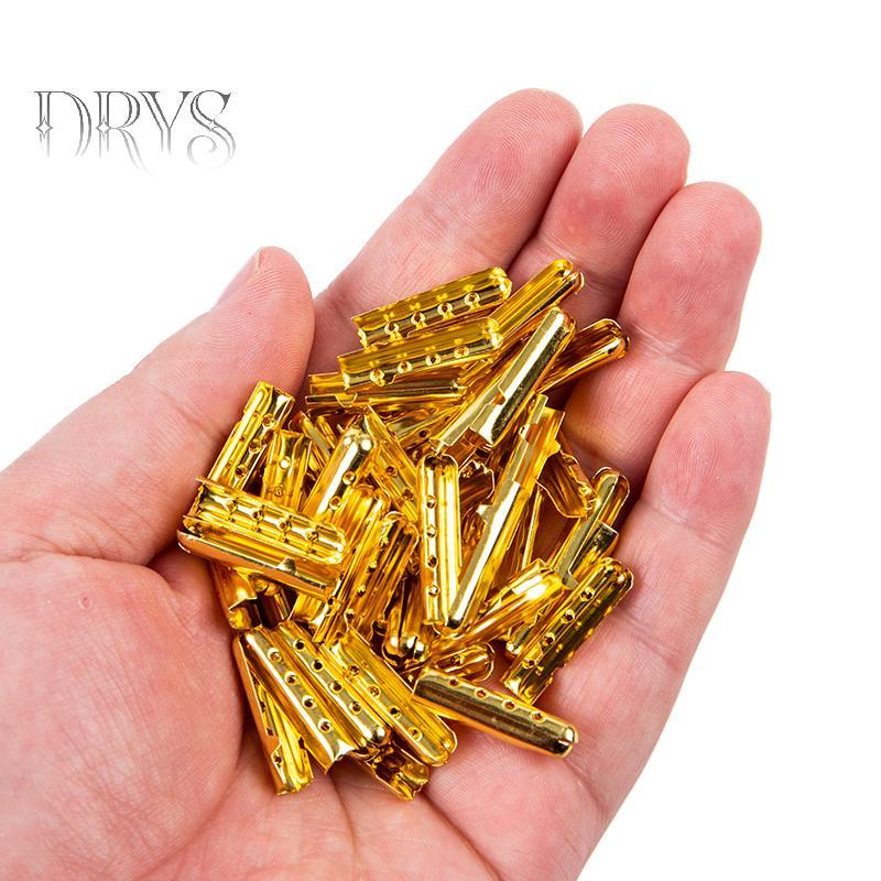 (TFT) 50 Chiếc Đầu Dây Giày Aglets DIY Dây Giày Sửa Chữa Đầu Ren Dây Kẹp Đầu MỚI