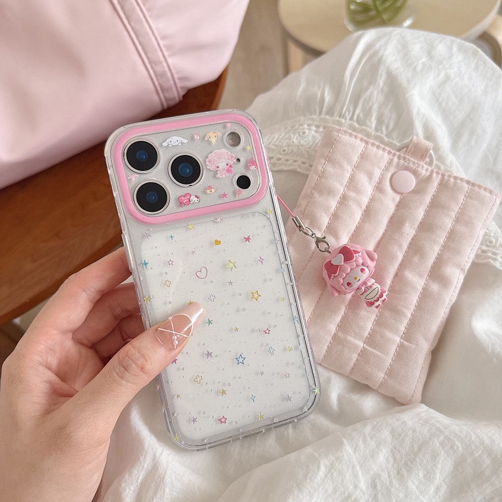 Ốp điện thoại hình mèo + vòng tay dễ thương cho IPhone 17 Pro Max 17 16 15 14 13 Vỏ điện thoại chống rung