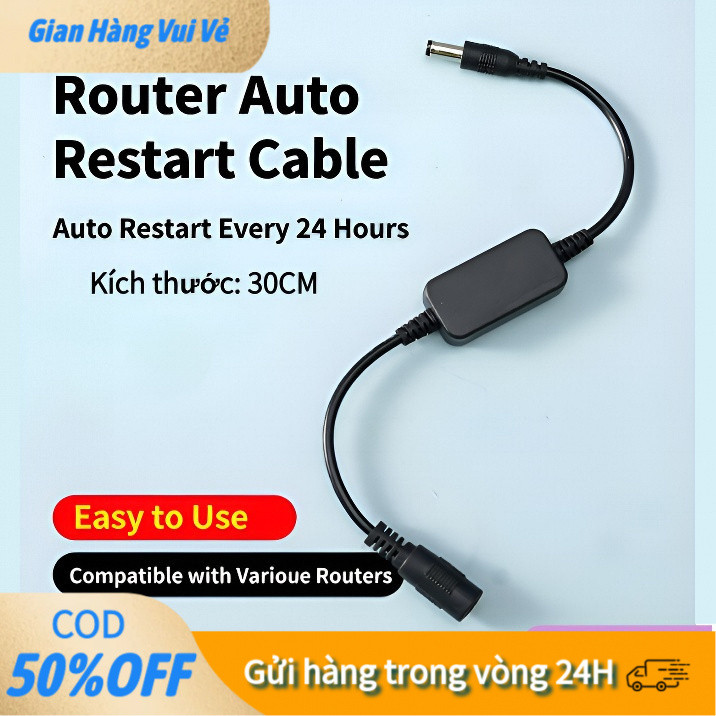 【48h】Dây cáp tự động ngắt nguồn và khởi động lại router 24/7, tương thích nguồn DC 5V-15V, giải pháp tối ưu cho mạng.
