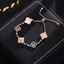 Vòng tay có thể điều chỉnh mạ bạc dành cho nữ - Vòng tay bốn lá Zircon Mother-of-Pearl Mạ vàng 24K - Kỷ niệm giao tiếp thanh lịch