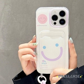 Ốp lưng iPhone 17 16 15 14 13 12 11 Pro Max X XR Max 7 8 Plus Màu tím Smiley Lanyard trường hợp điện thoại