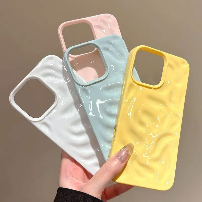 Ốp Vân Bông Keo Dễ Thương Cho iPhone 11-17 Pro Max
