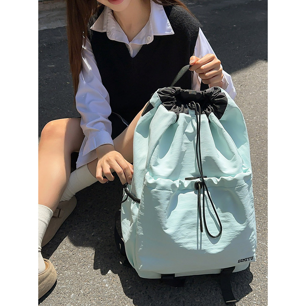 Mùa Hè Sản Phẩm Mới Ngoài Trời Cầu Lông Thể Thao Ba Lô Nữ Thiết Kế Dây Rút Schoolbag Nữ Du Lịch Ba Lô