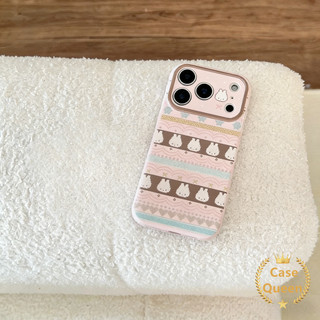 Vỏ thỏ hoạt hình đáng yêu Tương thích cho IPhone 16 13 17 14 15 12 11 Pro Max XR Air X XS Max 8 16 15 7 14 Plus Vỏ chống rơi ống kính cao cấp mềm