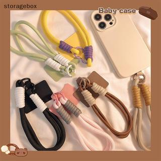 [Hộp lưu trữ] Dây buộc điện thoại INS Style Braid, chống mất, dây đeo cổ tay ngắn, mặt dây chuyền, kèm miếng đệm