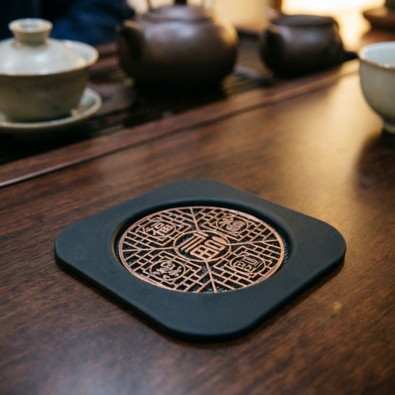 Lót ly trà cổ điển trung quốc chống nóng cách nhiệt chất liệu bền giữ gọn cho nhà văn phòng quán trà