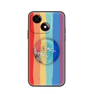 Quicksand Da Cảm Giác Silicon Ốp lưng ZTE Blade A35E Xoay Chân Đế Lấp Lánh Chống Va Đập TPU Bảo Vệ Chân Đế Bền Ốp Lưng Đơn Giản Hoạt Hình Bảo Vệ Ống Kính Điện Thoại