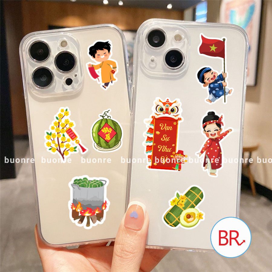[HỎA TỐC HCM] Bộ Sticker Tết 2026 Dễ Thương -Tem Decal Chống Nước Dán Điện Thoại,LapTop Mừng Noel,Tết 2026
