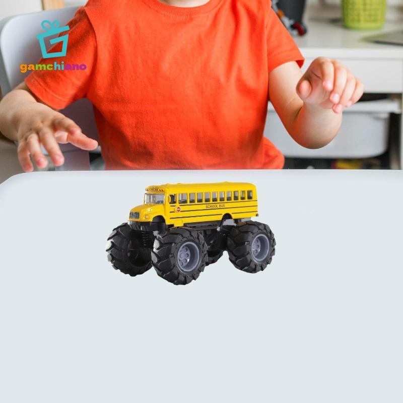 Đồ chơi xe buýt trường học Chắc chắn Bánh xe lớn sáng tạo Diecast màu vàng Đồ chơi xe buýt Monster Truck