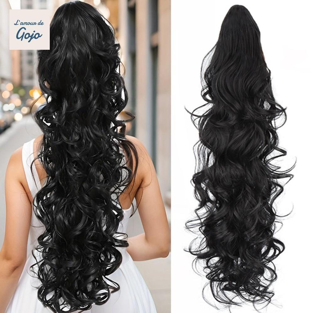 GOJO Móng Vuốt Kẹp Tóc Giả Đuôi Ngựa Ombre Xoăn, Dễ Dàng Sử Dụng Hằng Ngày