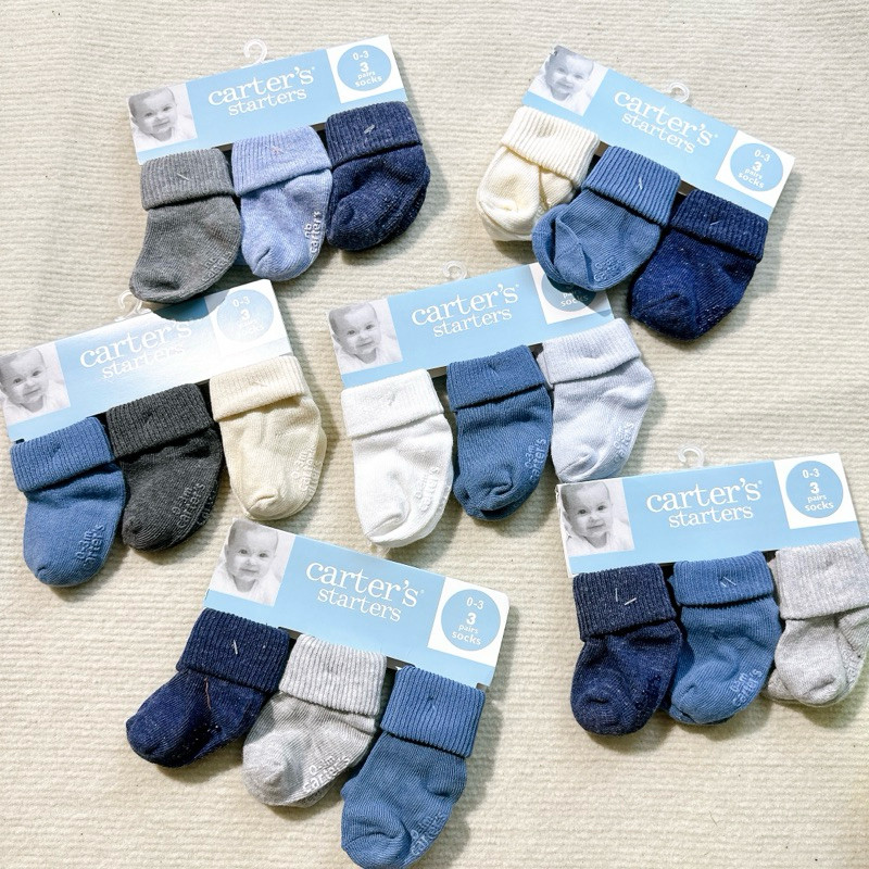 [MD213] 12-24M Set 3 đôi tất sơ sinh cotton ấm áp, thấm hút tốt và có đế chống trơn trượt xuất xịn cho bé yêu